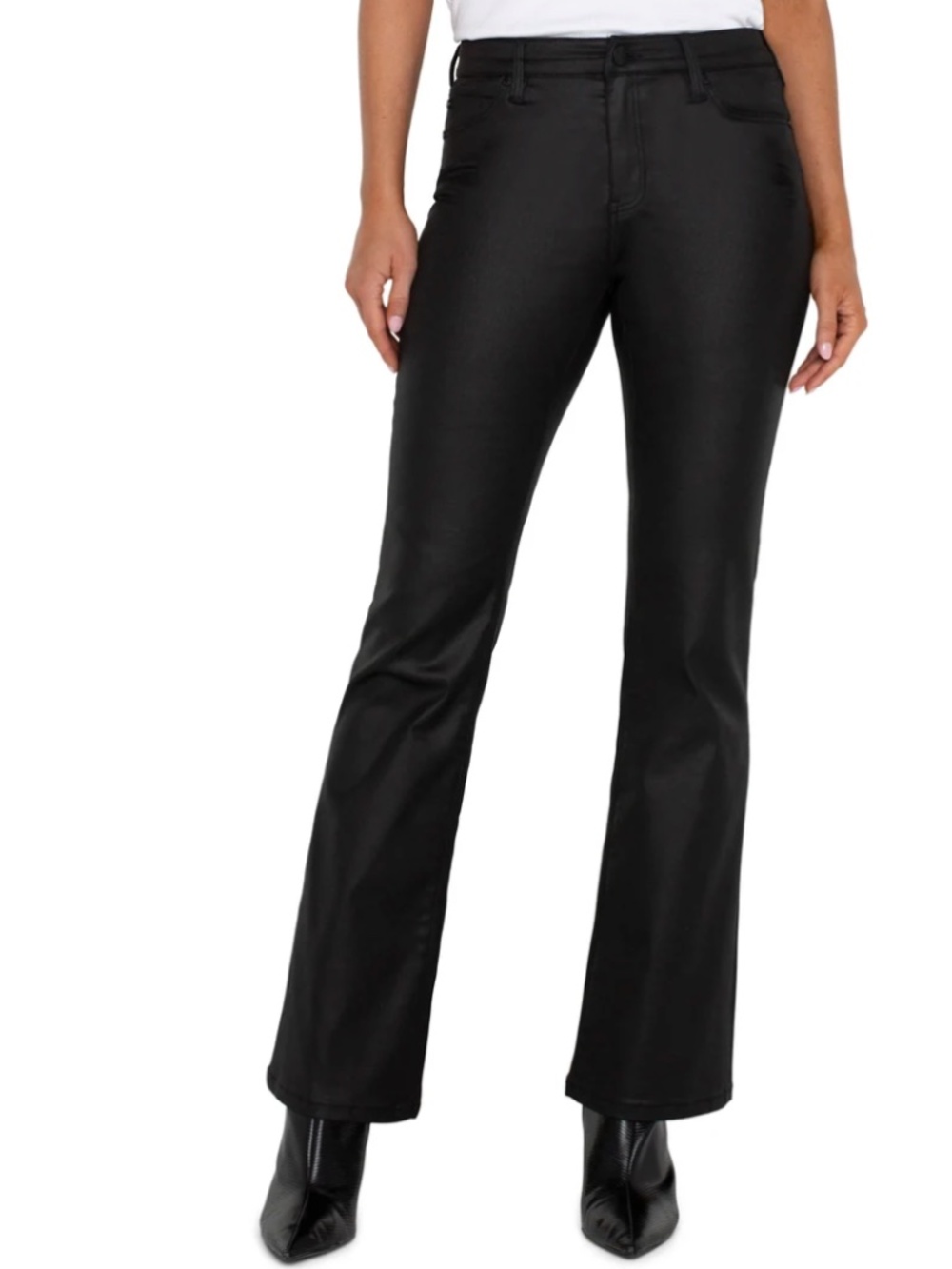 Liverpool Lucy Bootcut Jean in Coated Black Size 10/30